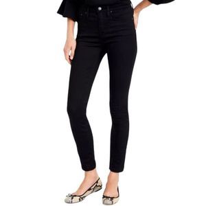 J. Crew HIGHEST RISE TOOTHPICK JEANS IN TRUE BLACK Size 28